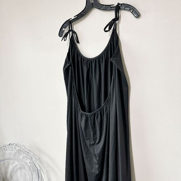 Brand New Women's Plus Size Black Adjustable Skinny Strap Maxi Dress Size 1X - Picture 5 of 7